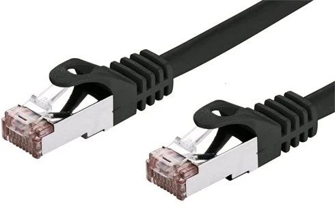 C-TECH kabelis patchcord Cat6, FTP, juodas, 1m