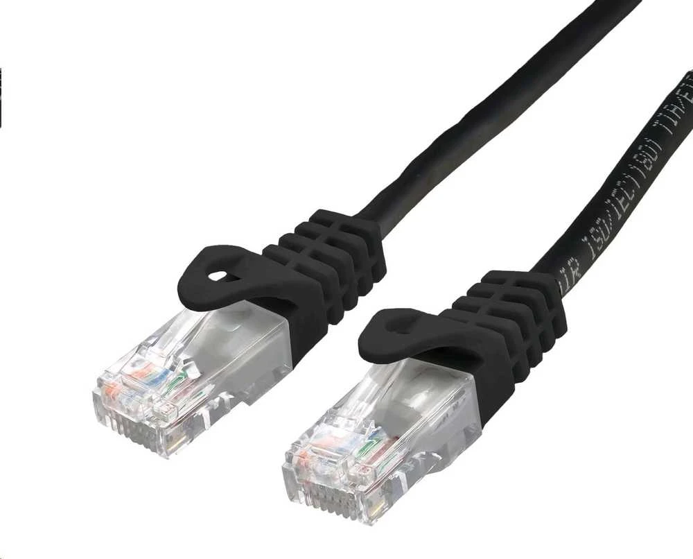 C-TECH kabelis patchcord Cat6, UTP, juodas, 5m
