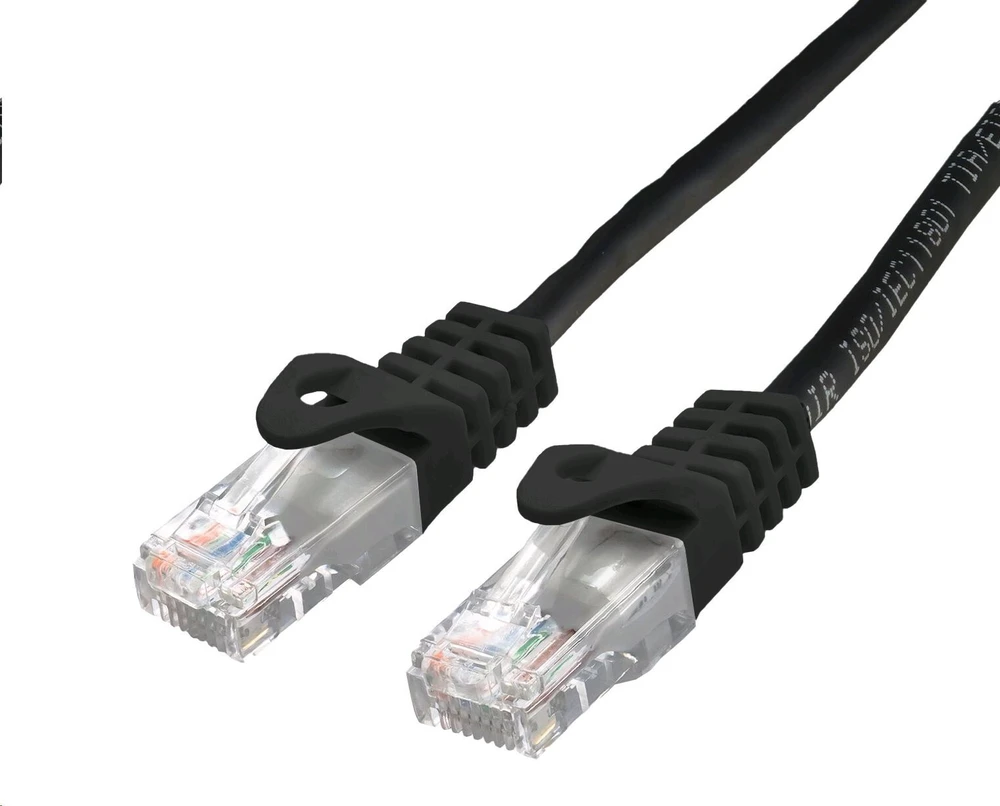 C-TECH kabelio pataisos laidas Cat6, UTP, juodas, 0,5 m