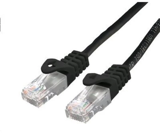 C-TECH kabelis patchcord Cat6, UTP, juodas, 1m