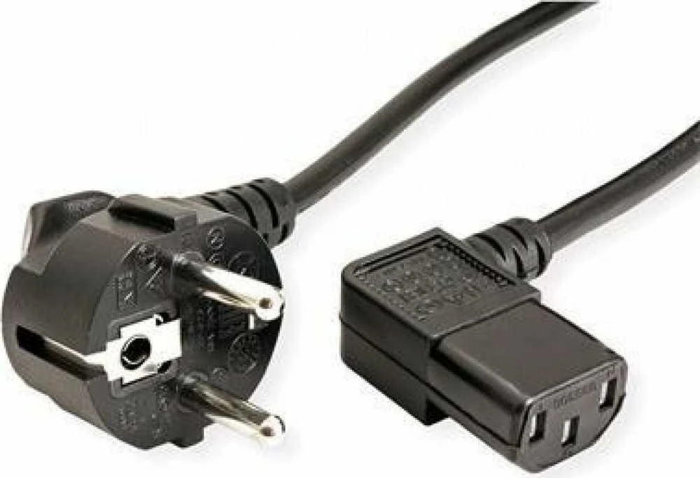 C-TECH maitinimo laidas 220/230V maitinimo šaltinis, išlenktas, VDE, 2m