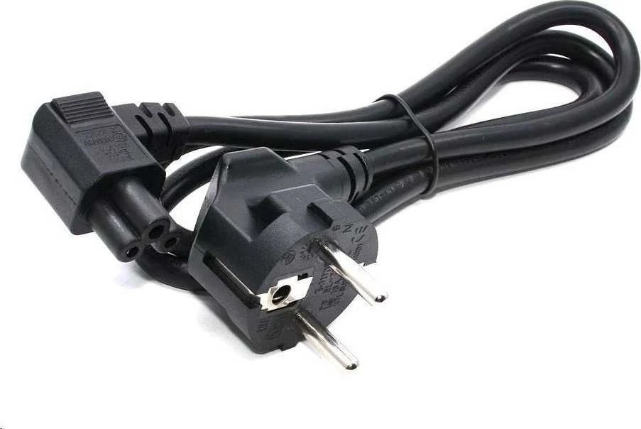 C-TECH tinklo kabelis VDE 220/230V nešiojamas maitinimo šaltinis 3 kontaktų Schuko, sulenktas, 1,8m