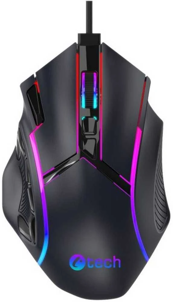 C-TECH žaidimų pelė Akali, 12800 DPI, RGB apšvietimas, USB, juoda