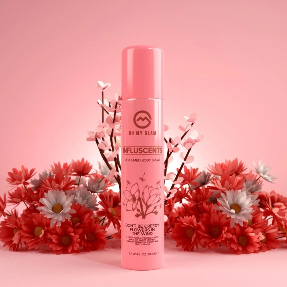 Oh My Glam Influscents Don't Be Creedy: Flowers In The Wind kūno purškiklis, 100 ml