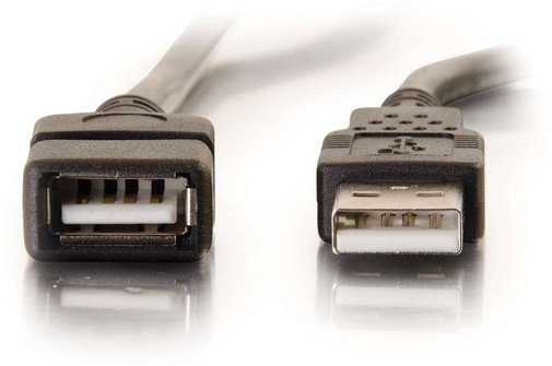 Kabelis USB C2G USB-A - USB-A 2 m Juodas (52107)