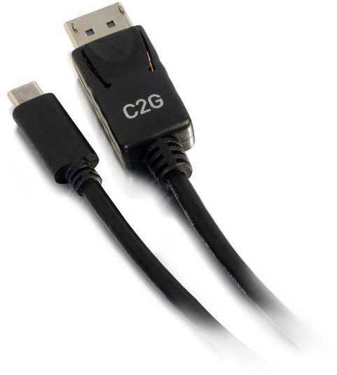Adapteris AV C2G C2G 6ft USB C to DisplayPort Cable - 4K 30Hz - Externer Videoadapter - USB-C - DisplayPort - Juodas