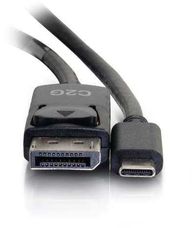 Adapteris AV C2G C2G 6ft USB C to DisplayPort Cable - 4K 30Hz - Externer Videoadapter - USB-C - DisplayPort - Juodas