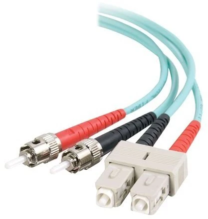 C2G SC-ST 10Gb 50/125 OM3 dvigubas daugiamodis PVC optinis pluošto kabelis (LSZH) - Tinklo kabelis - ST daugiamodis (M) į SC daugiamodis (M) - 10 m - 10 m - Šviesolaidinis - Dvigubas - 50/125 mikrometrų - OM3 - be halogenų - akvamarino spalvos (85527)