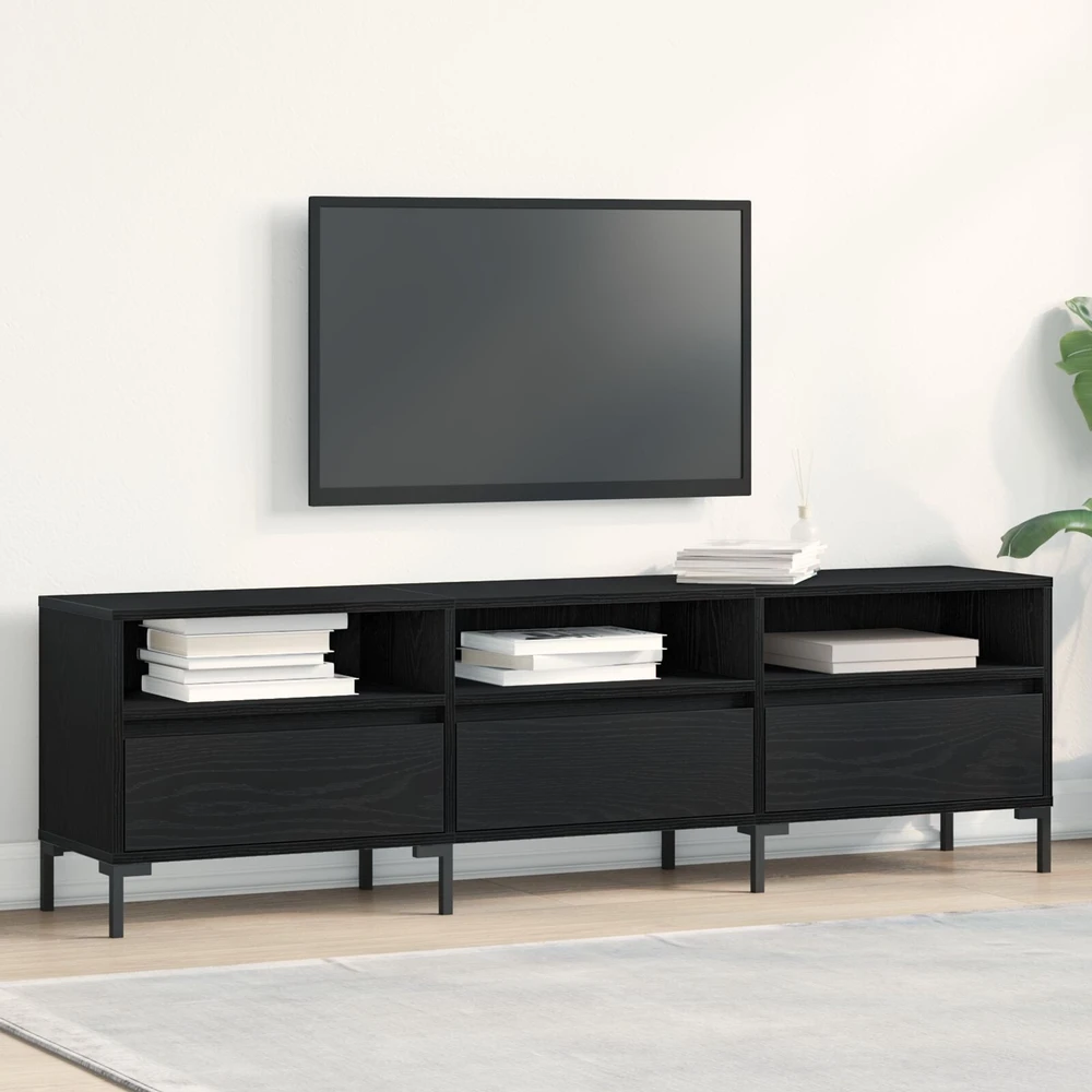 TV staliukas Televizoriaus spintelė 150 x 30 x 44,5 cm Juodas ąžuolas