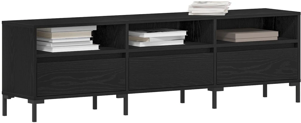 TV staliukas Televizoriaus spintelė 150 x 30 x 44,5 cm Juodas ąžuolas