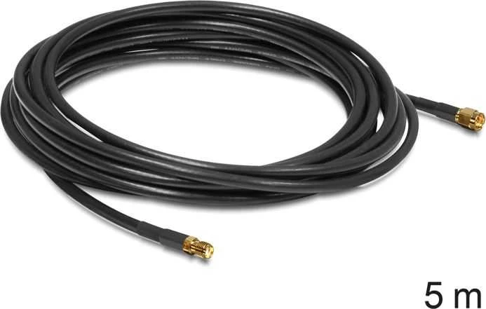 Delock antenos kabelis (F) 5m juoda (88444)