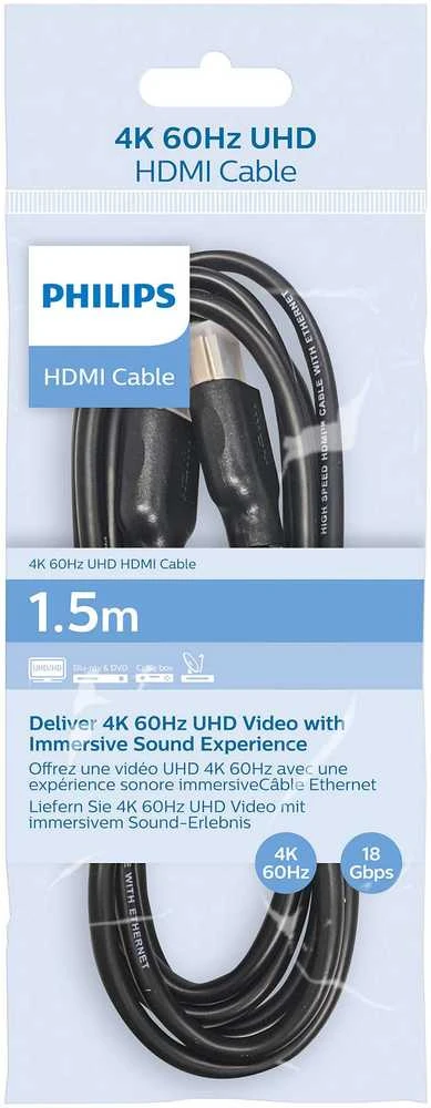 Philips HDMI laidas 1.5m 4K UHD pakuotėje