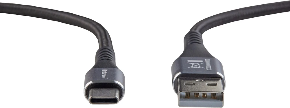 „Intenso A315C“ USB-C įkrovimo / duomenų perdavimo laidas, 1,5 m, greitas įkrovimas iki 60 vatų, juodas, 161 mm, 92 mm, 26 mm, 66 g