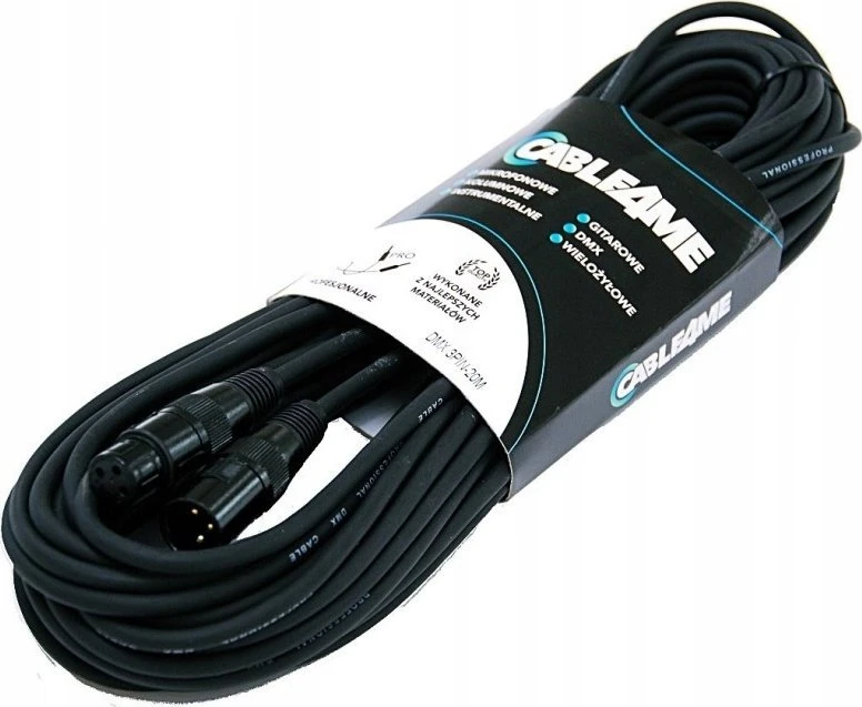 CABLE4ME DMX 20m laidas su 3 kontaktų jungtimis