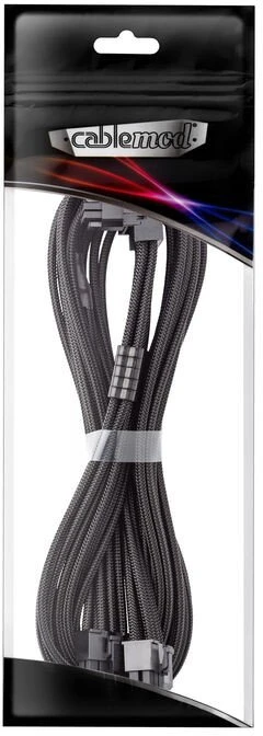 „CableMod C-Series Pro“ tiltelinis jungiamasis kabelis – A variantas, 90°, 16 kontaktų į 2 kontaktus, 8 kontaktų PCIe, juodos spalvos