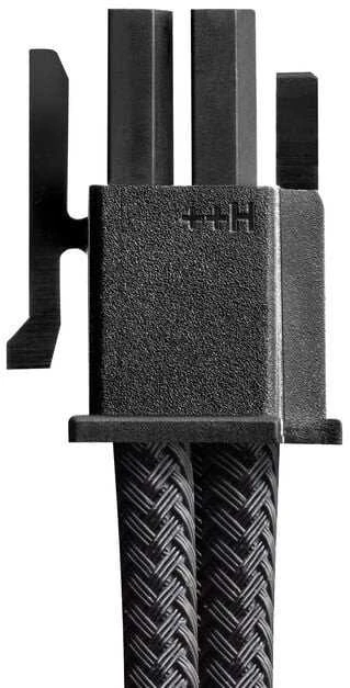 „CableMod C-Series Pro ModMesh 12V-2®“ 6 colių kabelis, 90° jungtis, skirtas „Corsair Type 5 RMx Shift“ maitinimo šaltiniams, anglies pluošto, 65 cm