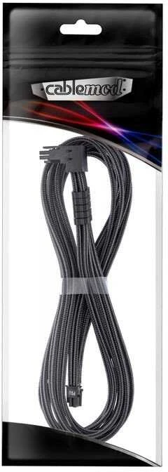 „CableMod C-Series Pro ModMesh 12V-2®“ 6 colių kabelis, 90° jungtis, skirtas „Corsair Type 5 RMx Shift“ maitinimo šaltiniams, anglies pluošto, 65 cm