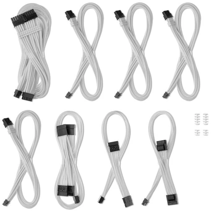 CableMod C-Series Pro ModMesh Cableset for Corsair RMi, RMx ir RM PSU – baltos spalvos