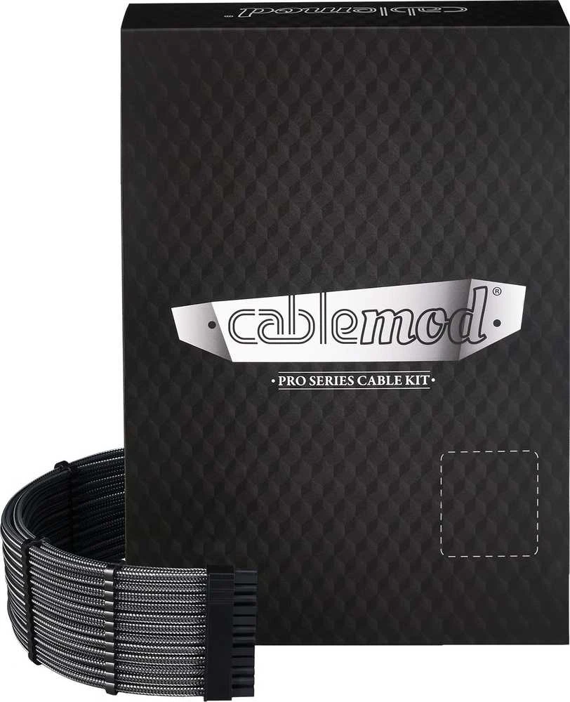 „CableMod C-Series Pro ModMesh Sleeved 12V-2×6 12VHPWR Dual StealthSense“ kabelių rinkinys, skirtas „Corsair RMi“, „RMx“ („Juodas Label“) – anglies pluošto