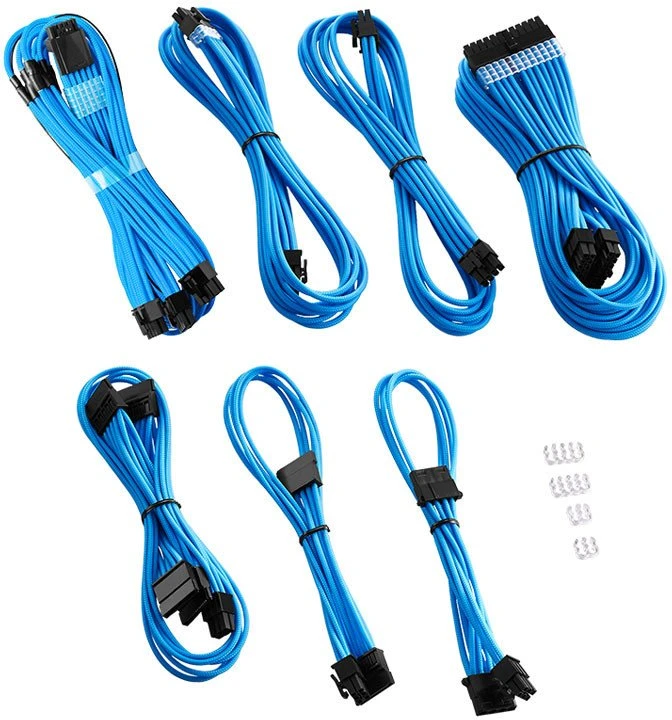 CableMod C-Series PRO ModMesh 12VHPWR Cable Kit for Corsair RM, RMi, RMx (Juodas Label) – mėlynos spalvos