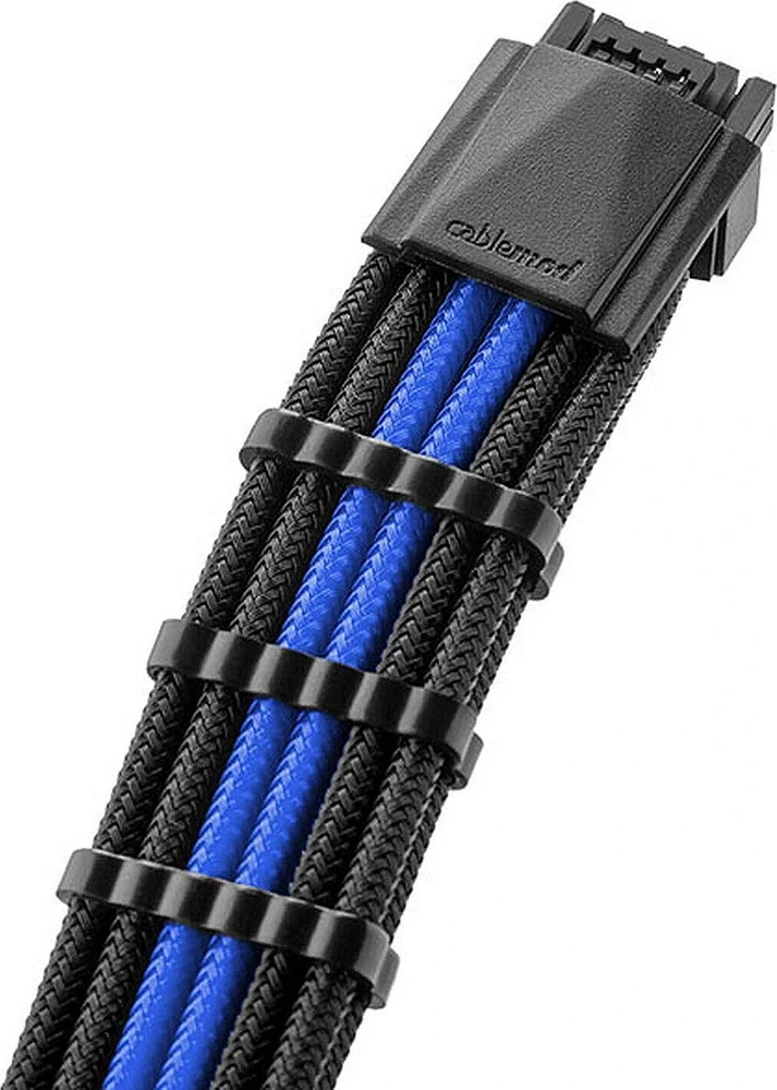 CableMod C-Series PRO ModMesh 12VHPWR to 3x PCI-e Cable for Corsair – 60cm, juodos spalvos/mėlynos spalvos