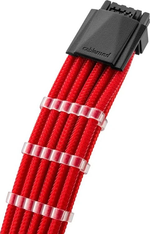CableMod C-Series PRO ModMesh 12VHPWR Cable Kit for Corsair RM, RMi, RMx (Juodas Label) – raudonos spalvos