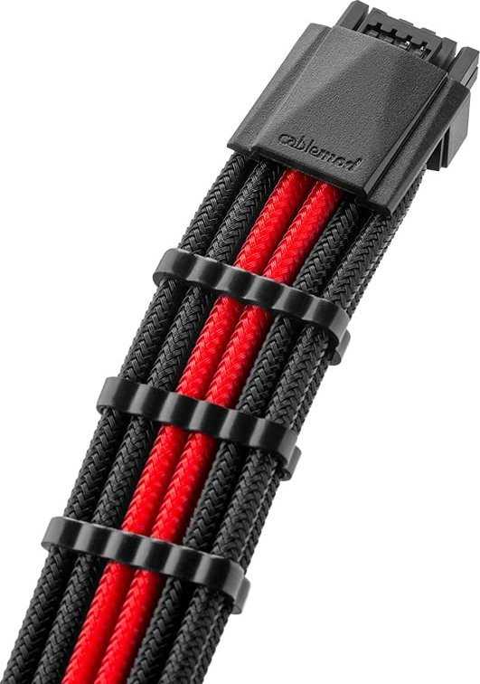 „CableMod“ „CableMod C-Series PRO ModMesh 12VHPWR“ kabelių rinkinys, skirtas „Corsair RM“, „RMi“, „RMx“ (juodos etiketės) – juodas/raudonas