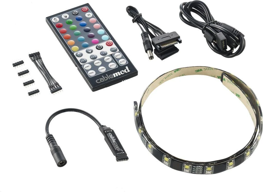 „CableMod WideBeam Hybrid LED“ komplektas, 60 cm, RGB/W