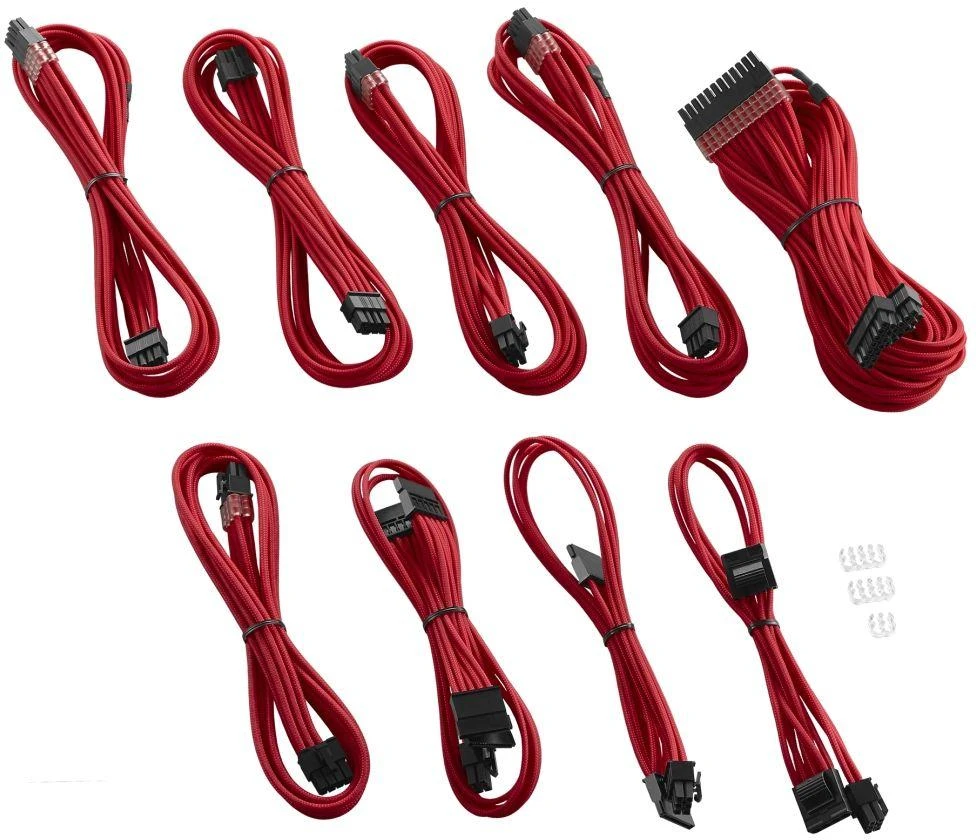 CableMod C-Series PRO ModMesh Cable Kit for Corsair AXi/HXi/RM (Geltona Label) – raudonos spalvos