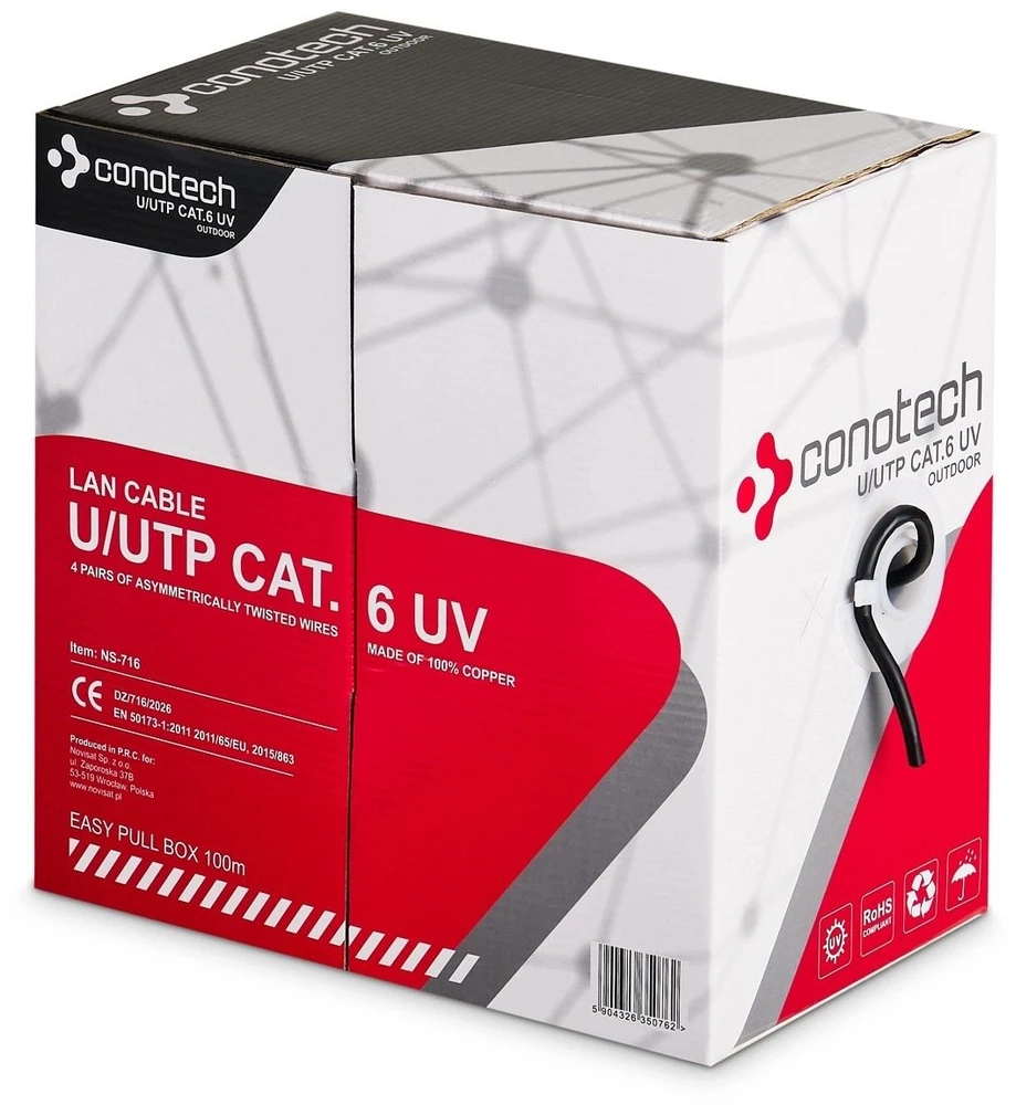 Laidas UTP/K6/100M/UV/CON 100 m CONOTECH