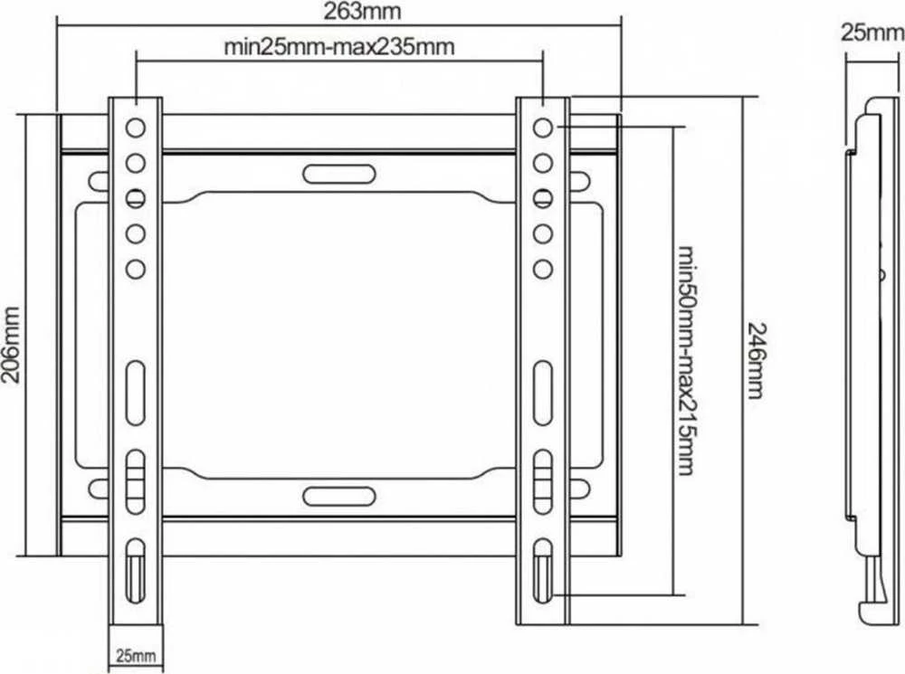 Cabletech Laikiklis sieninis fiksuotas TV 23-42" (maks. 40kg)