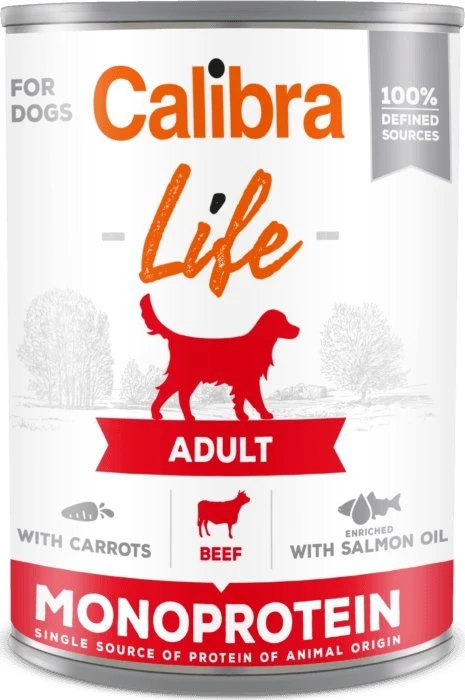 CALIBRA Adult jautiena with carrots – drėgnas ėdalas šunims – 400g