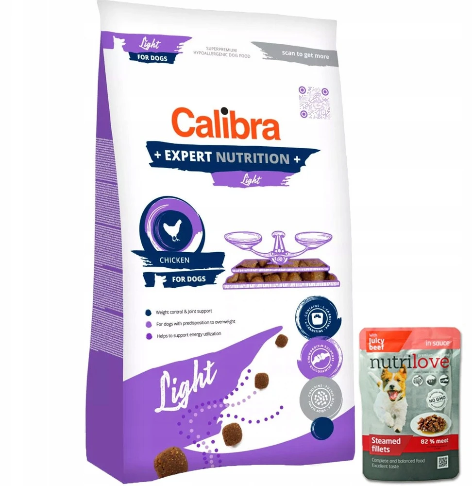 Šunų Maistas - CALIBRA Dog Expert Nutrition Light Dry 2kg Vištienos Skonio