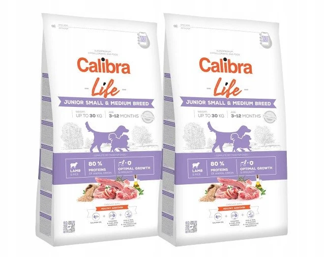 Šunų Maistas - CALIBRA Dog Life Junior Small&Medium Breed ėriena 2.5kg