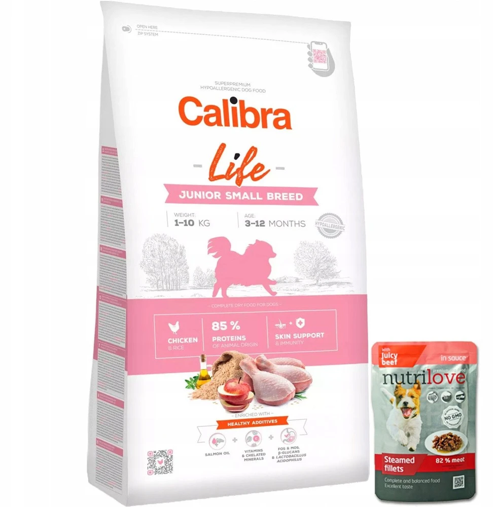 Šunų Maistas - CALIBRA Dog Life Junior Small&Medium Breed ėriena 2.5kg