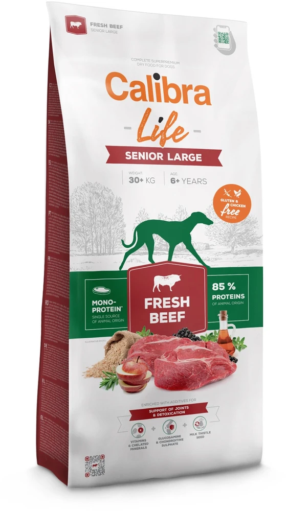 Šunų Maistas - CALIBRA Life Senior Large Fresh jautiena 12kg, 25% Baltymų, 12% Riebalų