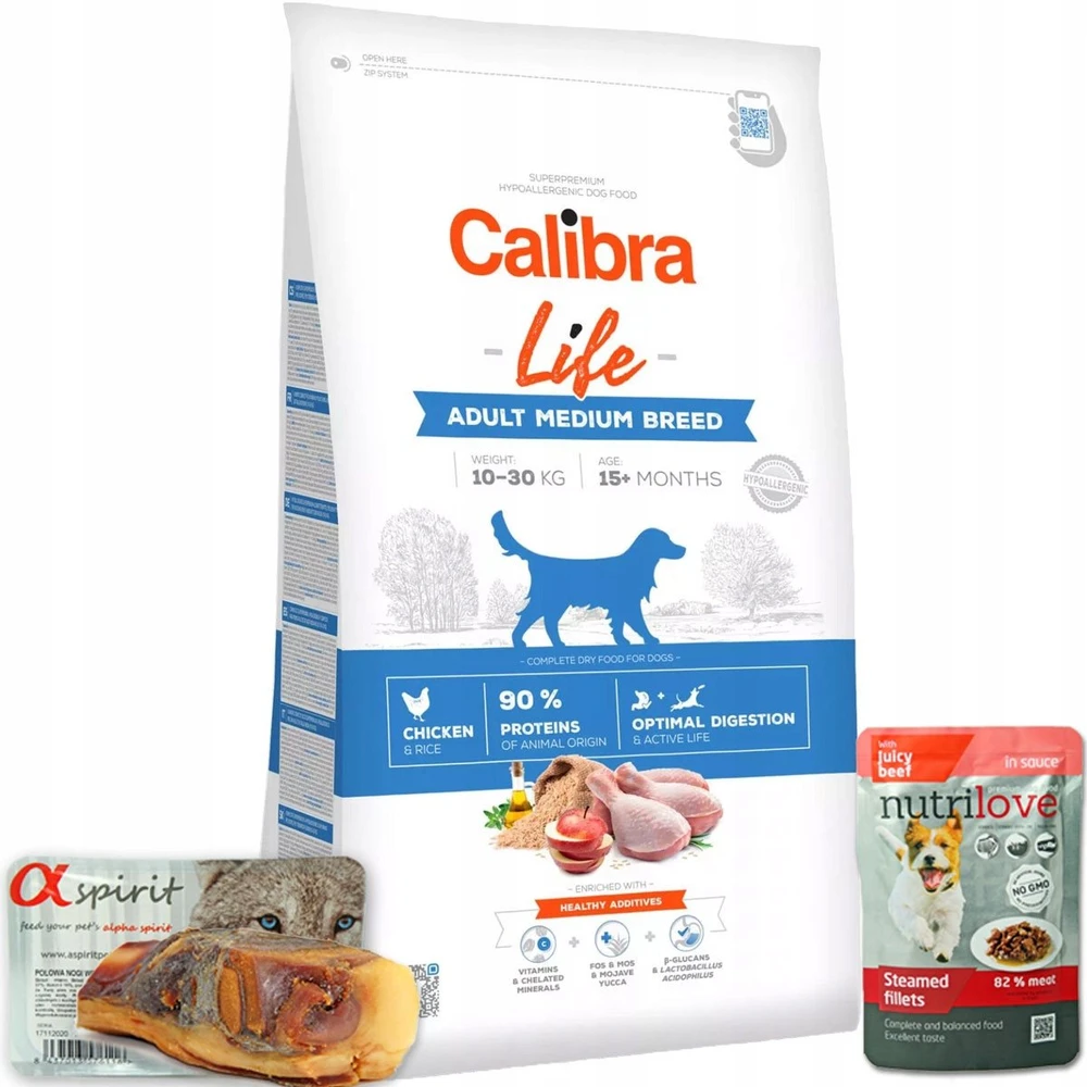 Šunų Maistas - CALIBRA Life Suaugusių Vidutinio Dydžio Veislių Vištienos Sausas 12kg