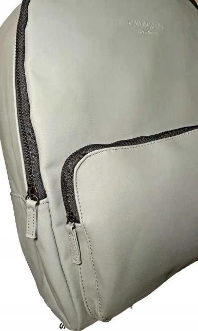 Calvin Klein, Mokyklinė, Poliuretano, Tekstilinė Kuprinė, Pilka, Kelioninė, Unisex