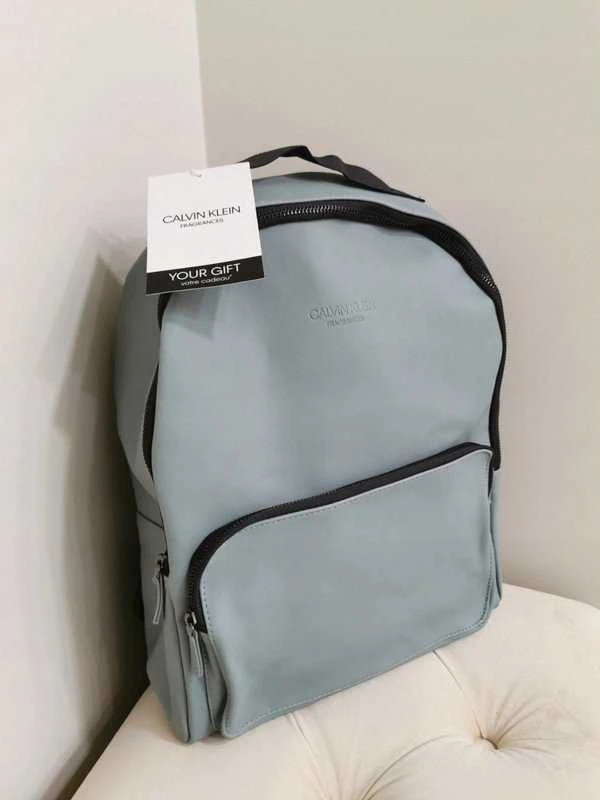 Calvin Klein, Mokyklinė, Poliuretano, Tekstilinė Kuprinė, Pilka, Kelioninė, Unisex