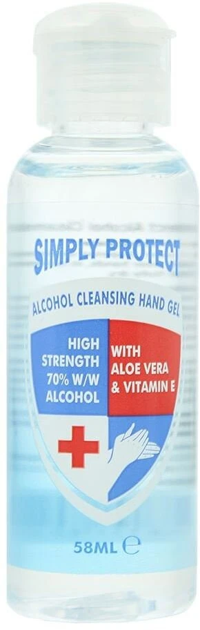 Calypso Simply Protect – dezinfekcinis gelis rankoms su alkoholiu, antibakterinis, 58 ml, unisex.