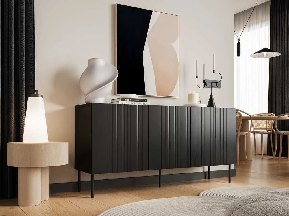 Cama Meble Cama Komoda ISLA 150,5x40x75 matinis juodas