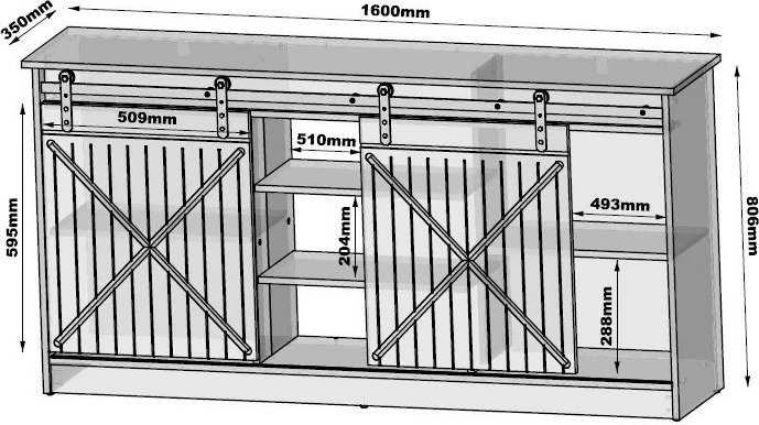 Cama Meble Komoda - GRANERO 160x80x35 Wotan ąžuolas