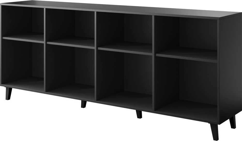 Cama Meble Baldai - Faro Komoda 200x42x82 Matinė Juoda Ir Ąžuolo Medžiaga