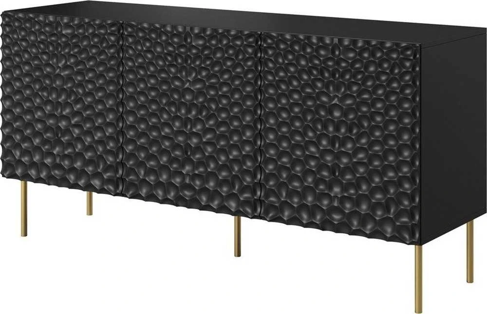Cama Meble Saugojimo Spinta - HOLE 152x42,5x74,5 cm Matinė Juoda