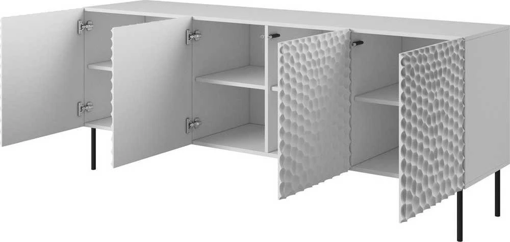 Cama Meble Saugojimo Skrynia - HOLE 190x40,5x74,5 cm, Balta Matinė