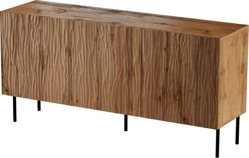 Cama Meble Baldai - JUNGLE Komoda 152x40,5x74,5 Ąžuolo Wotan Juoda