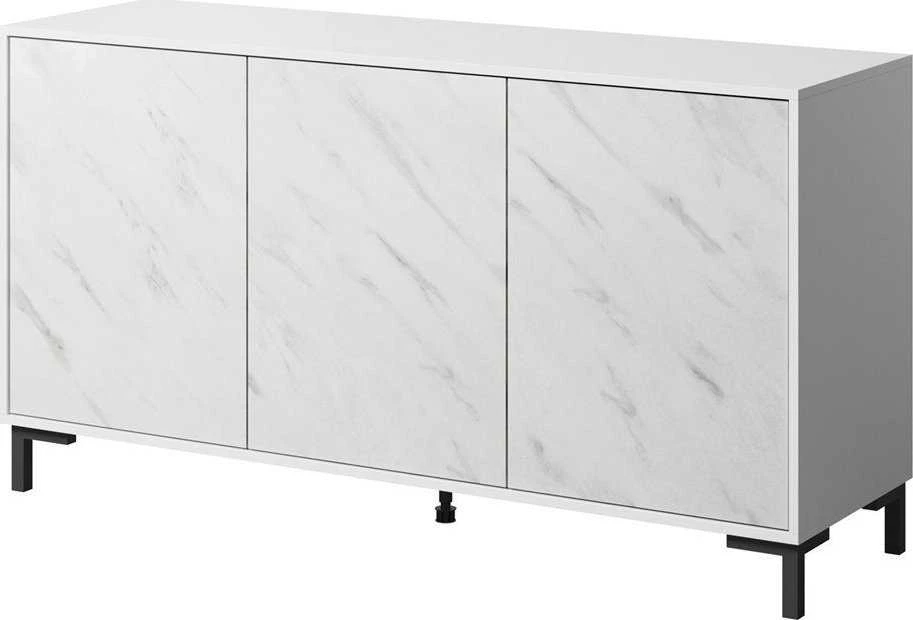 Cama Meble Komoda - Marmo 150x45x80,5 Cm Balta Matinė/Margolo Balta