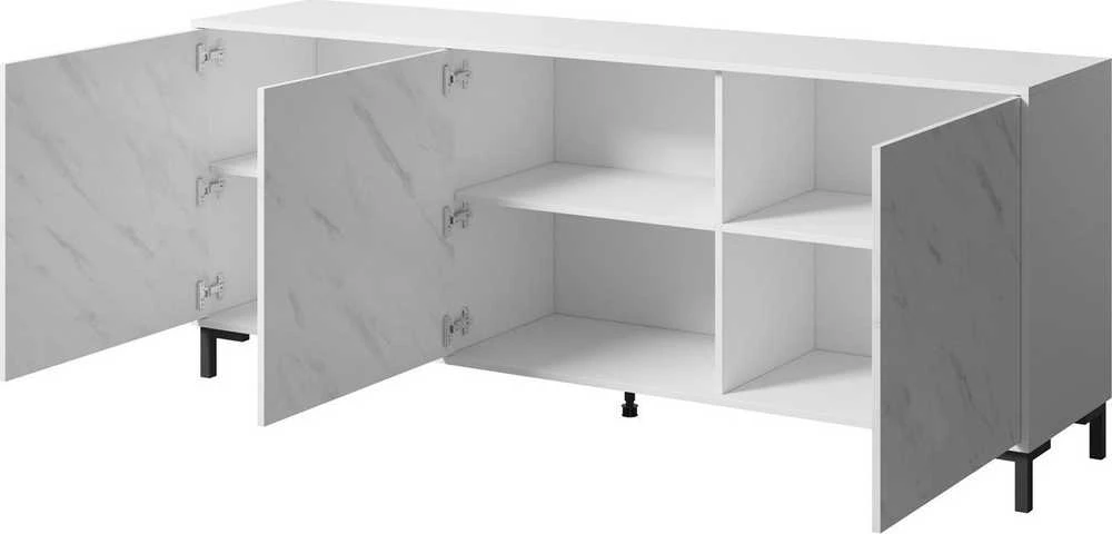 Cama Meble Komoda - Marmo 200x45x80,5 Cm Balta Matinė/Margolo Balta
