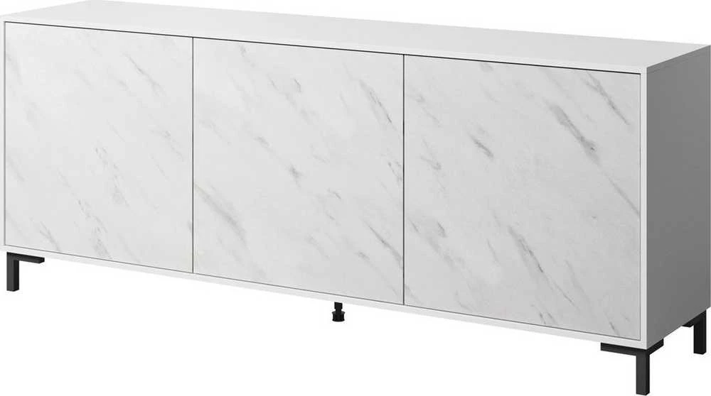 Cama Meble Komoda - Marmo 200x45x80,5 Cm Balta Matinė/Margolo Balta