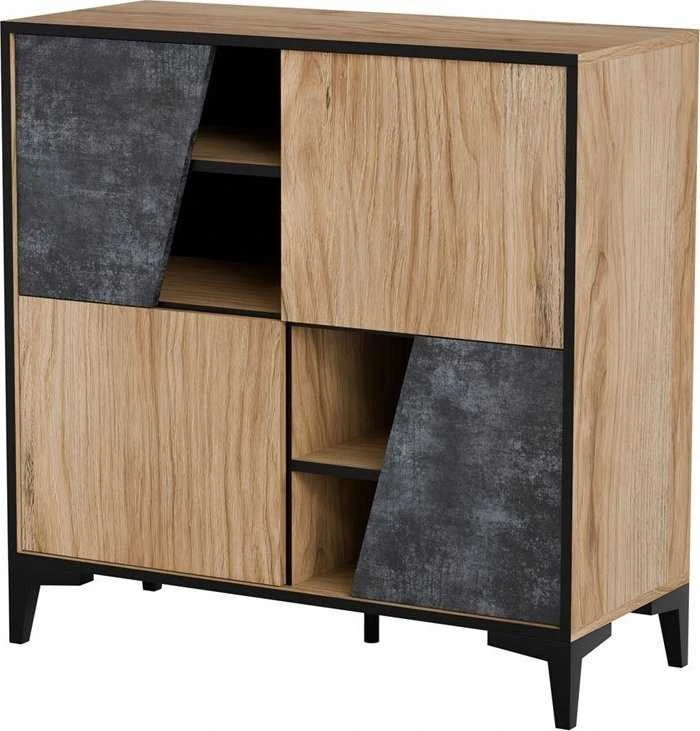 Cama Meble Knygų Spinta - Cama 4D OVO 90x38xH90 Ąžuolas/Betonas